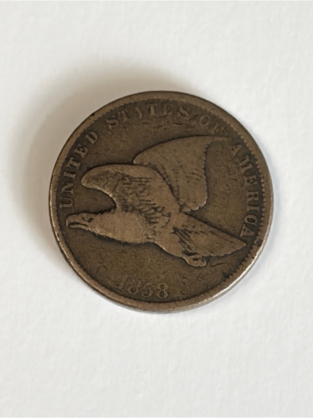 1858 Flying Eagle Cent - Antique Copper Tone Coin